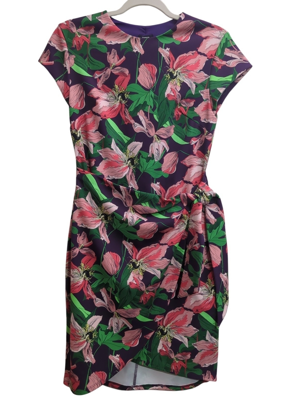 NWT Express Floral Sheath Dress Small Side Tie Faux Wrap Mini Romantic Feminine